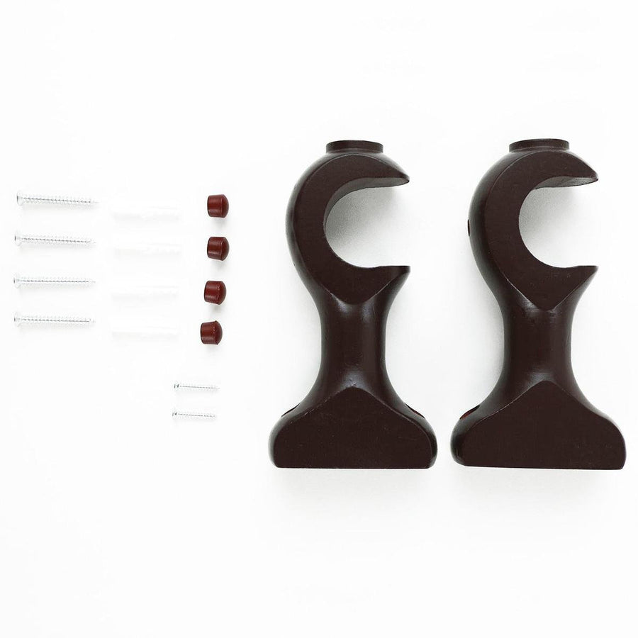 Windoware Curtain Brackets - 33mm - Timber - Walnut Finish - 2 Pack - SuperSaverAU - view 1