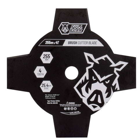 Full Boar 255mm x 4T Hardened Steel Brush Cutter Blade