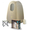 HoMedics Personal Steam Sauna - Cream, Compact Design, Auto Shut-Off, Seat Included - SP-SN300B-AU