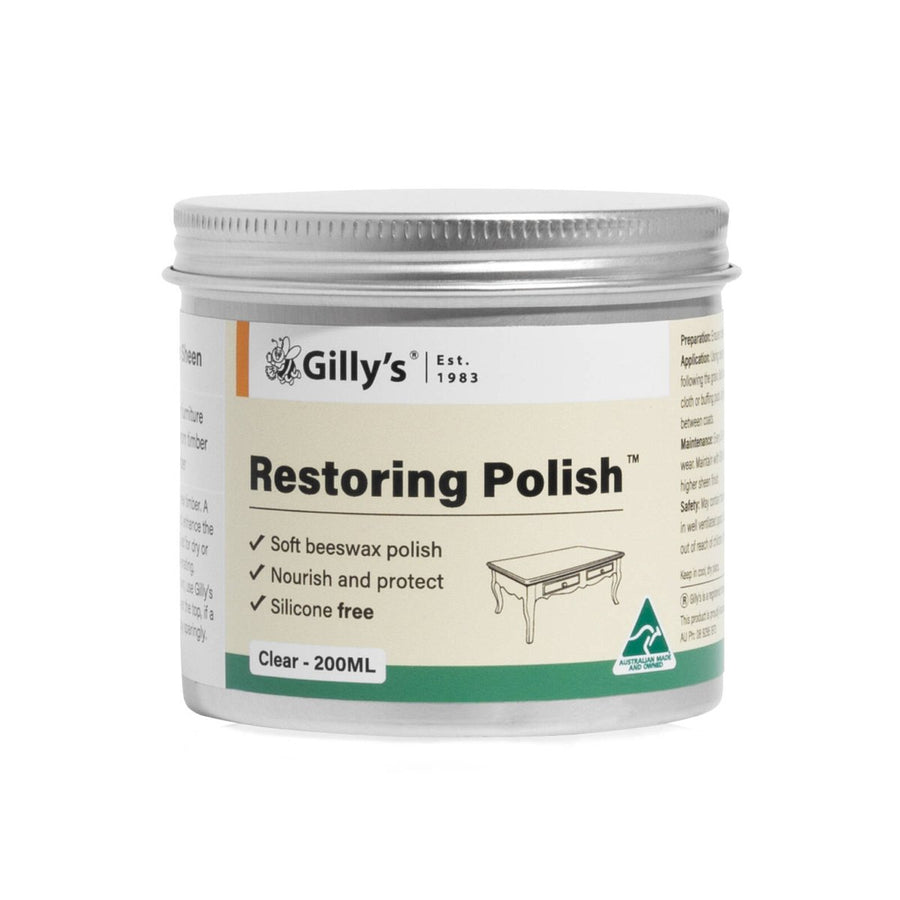 Gilly S Restoring Polish - 200ml - Clear - Wood and Leather Care - SuperSaverAU - view 1