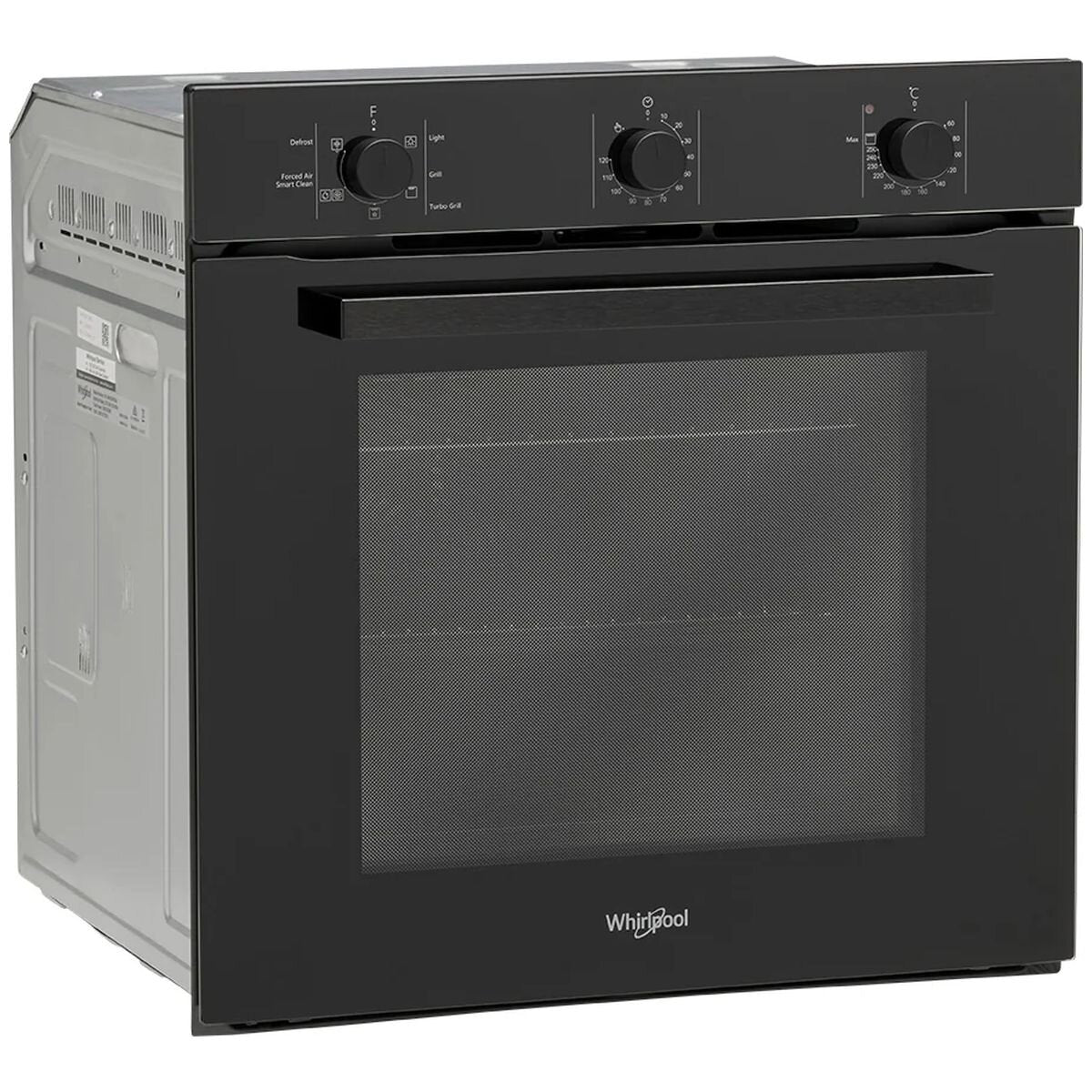 Whirlpool 60cm multi-function oven - 67L net, forced air cooking, SmartClean, black glass - W3OMK35HR0BA