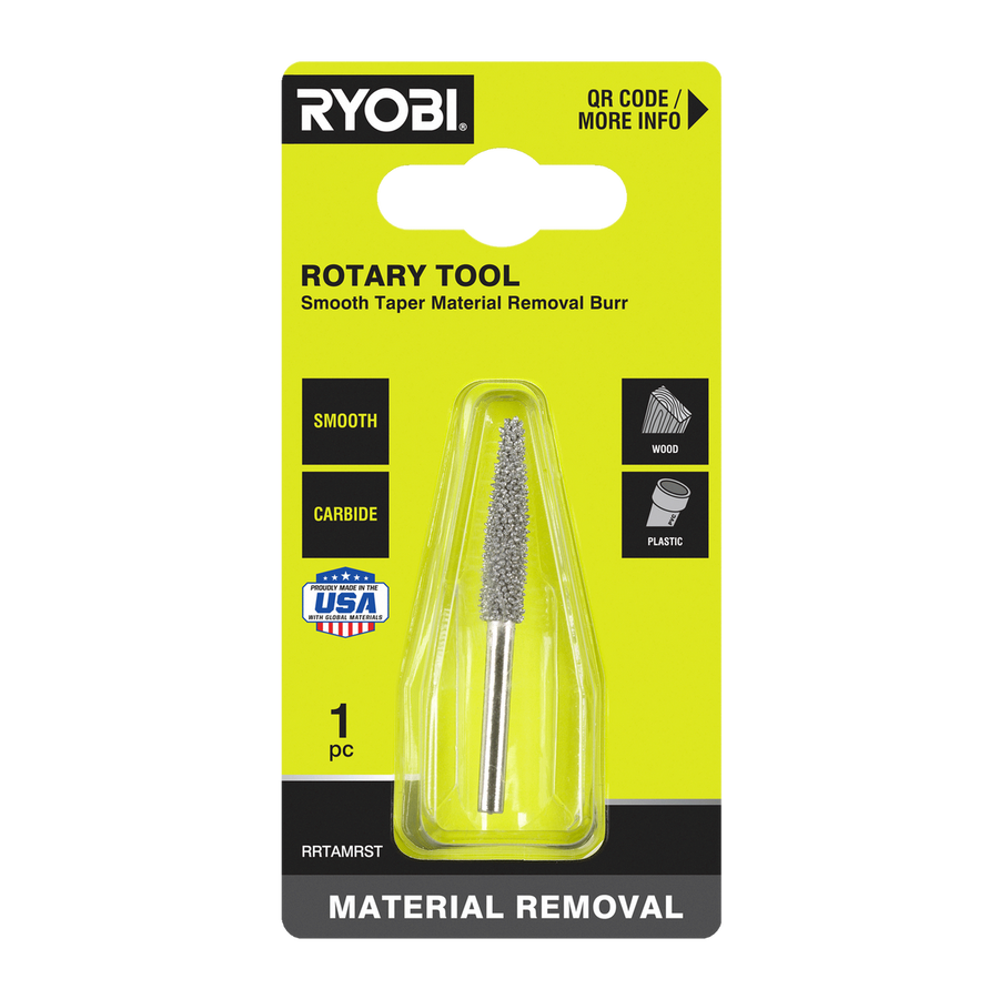 Ryobi Rotary Smooth Taper Material Removal Burr - 51mm x 21mm x 101mm - Durable Carbide - SuperSaverAU - view 1
