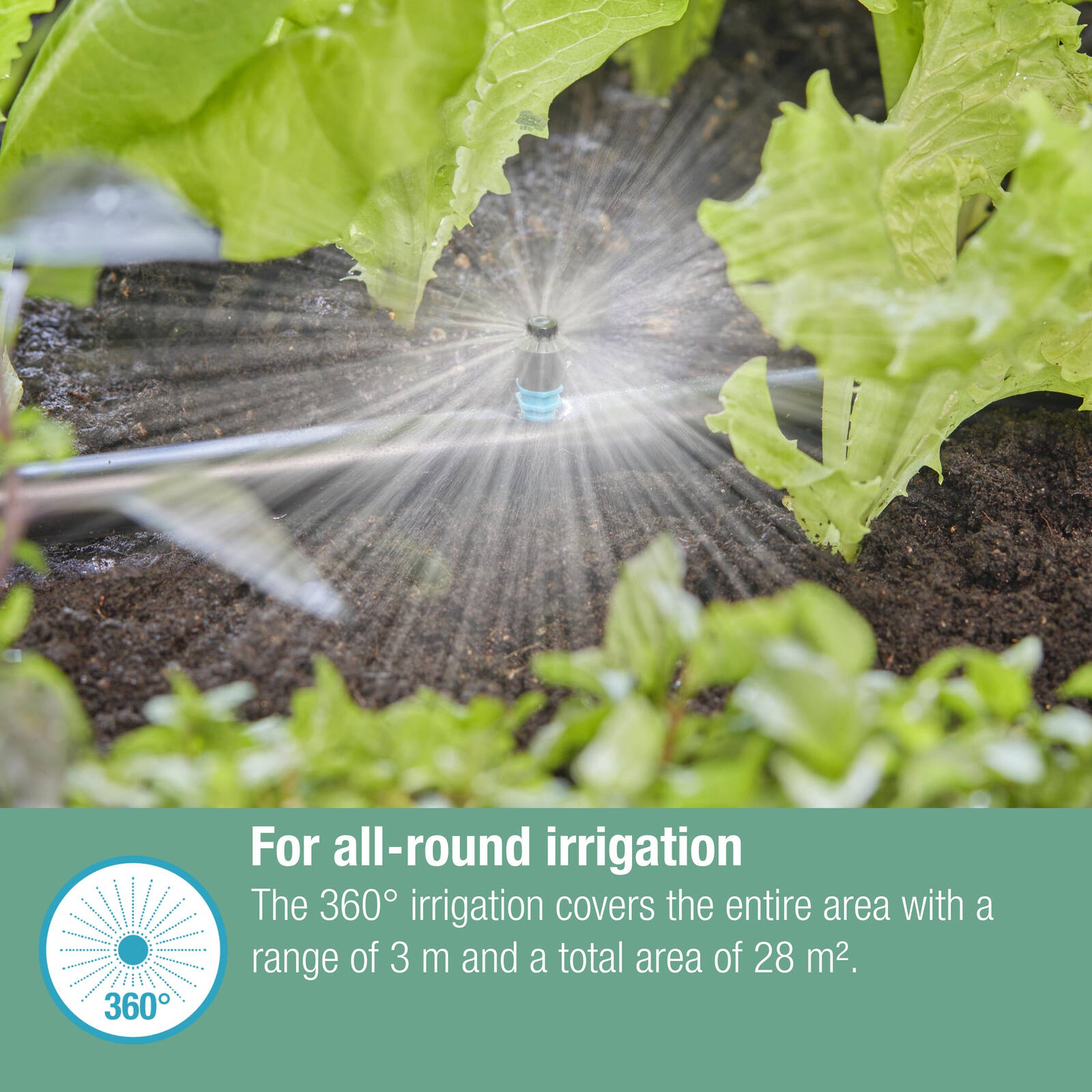 GARDENA 360 Degree Micro Irrigation Spray Nozzle 5 Pack Black/Turquoise