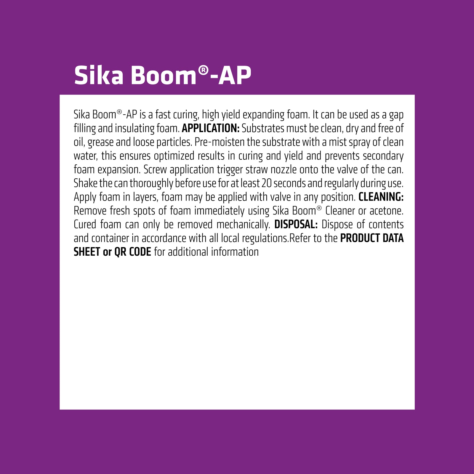 Sika 500ml Boom Expanding Foam Filler, Paintable, Sandable, Light Yellow