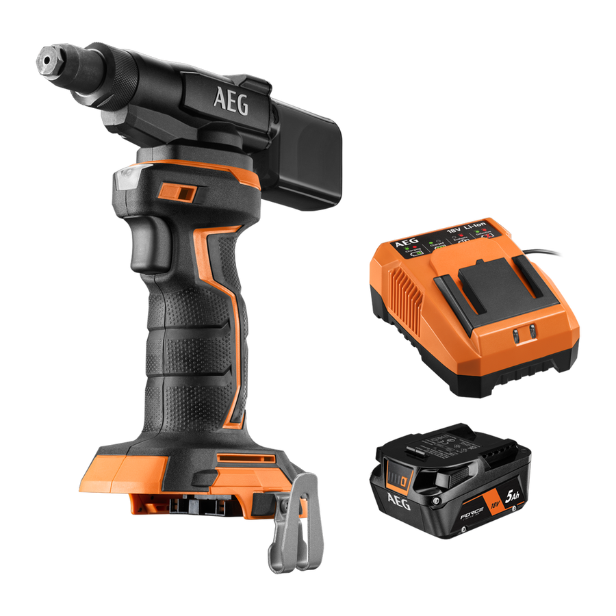 AEG 18V Compact Rivet Gun 4.8mm - 5Ah Kit - 11kN Pull Force - LED Light - SuperSaverAU - view 1
