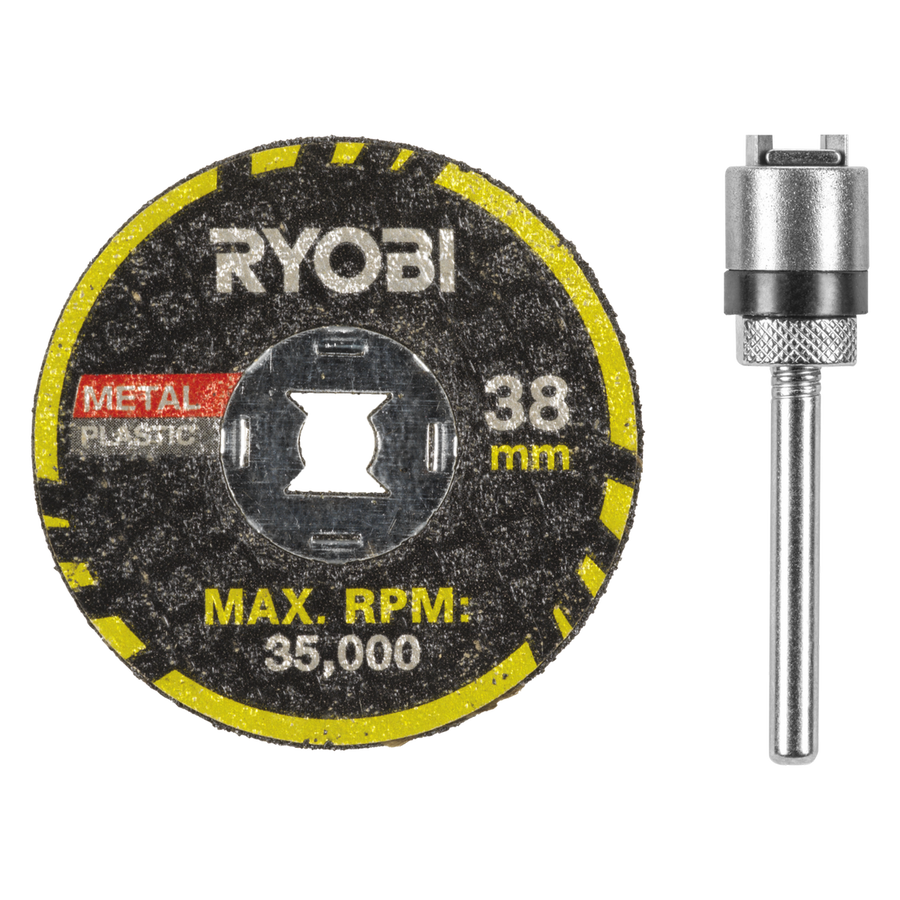 Ryobi Rotary Twist Lock Cutting Disc Starter Set - 6 Piece - 38mm - High Speed - SuperSaverAU - view 1