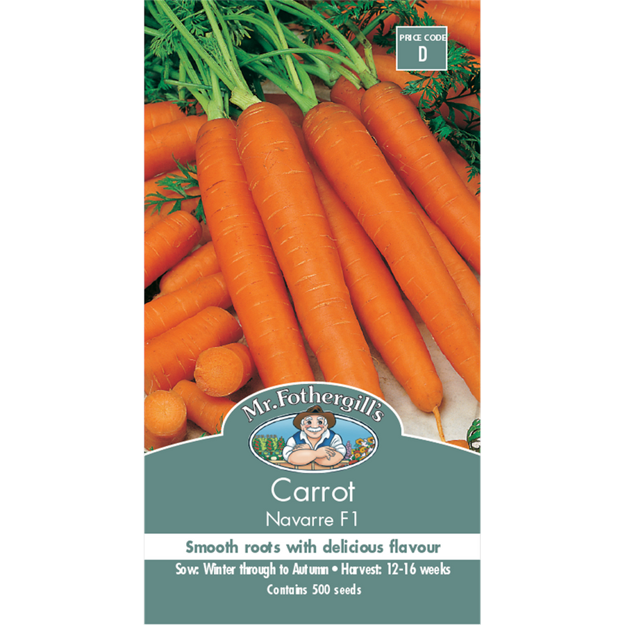 Mr Fothergill Navarre Carrot Seeds 16 Weeks Cylindrical Sweet Flavor - SuperSaverAU - view 1