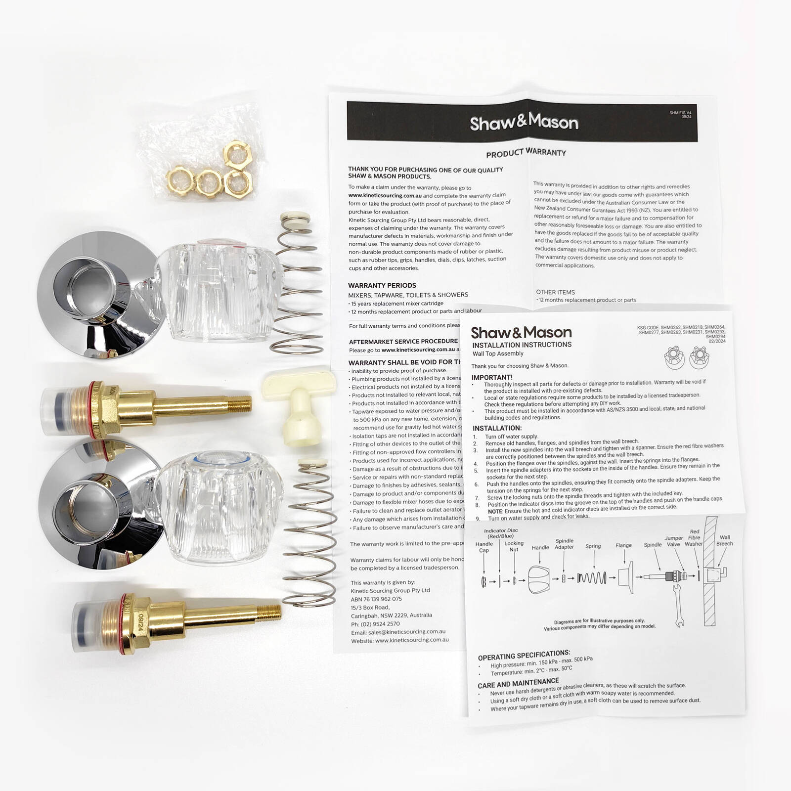 Shaw & Mason ABS Top Assembly with Clear Handle - Pair