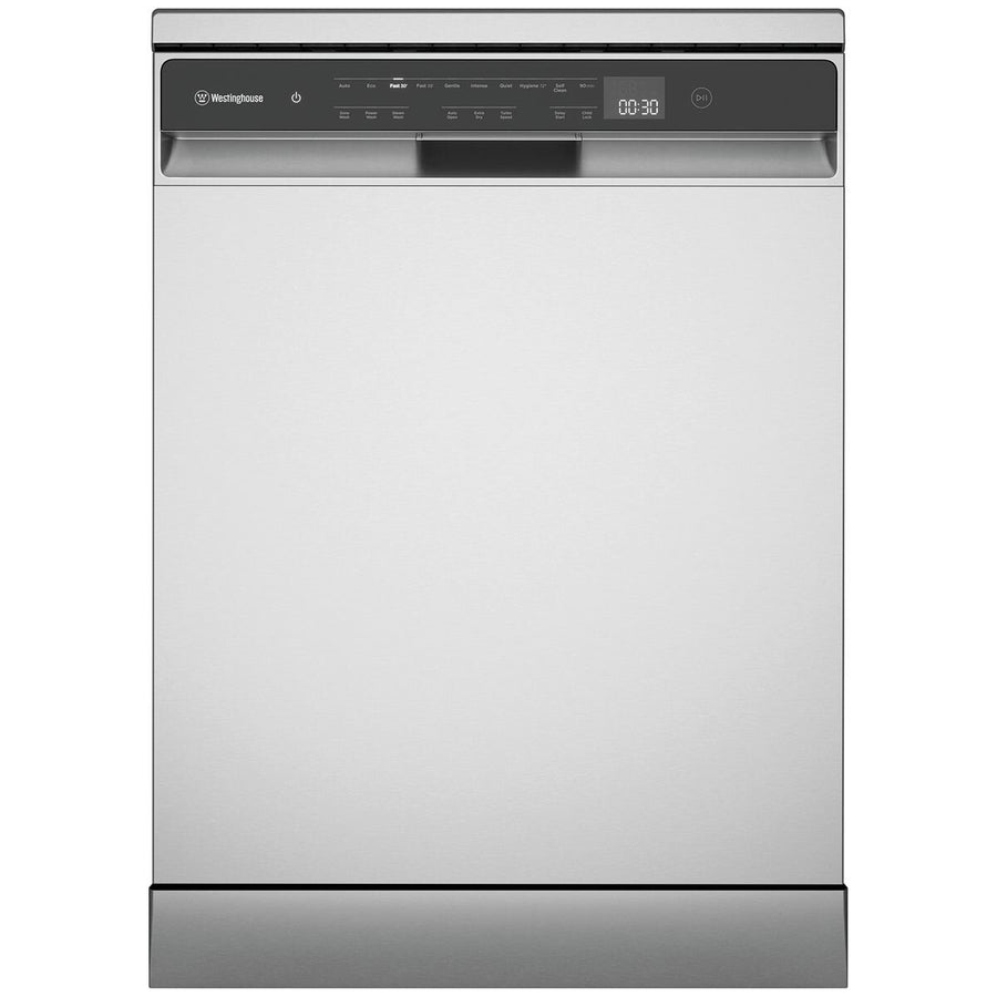 Westinghouse 60cm Freestanding Dishwasher - 15 Place Settings, Stainless Steel, 10 Programs - WSF6608XC