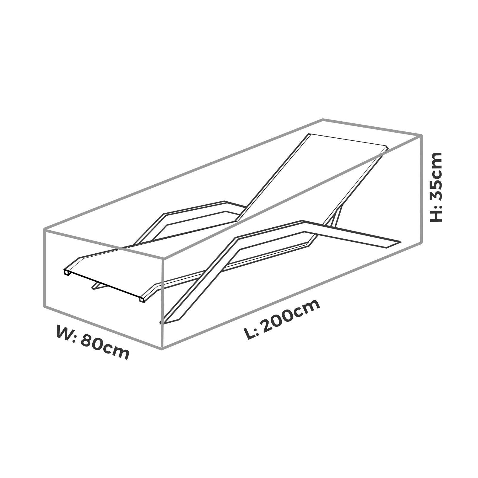 Mojo Premium Sunlounge Outdoor Furniture Cover, PVC, Weather & UV Resistant