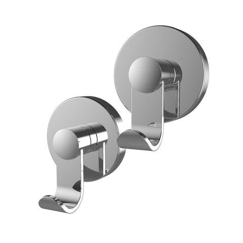 Fusion Loc Suction Hook - 8kg - Chrome - No Tools Required - 2 Pack - SuperSaverAU - view 1