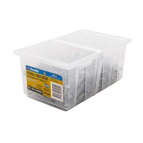 Zenith Timber Screws 10 x 50mm Galvanised Countersunk Ribbed 500 Pack - SuperSaverAU - view 1