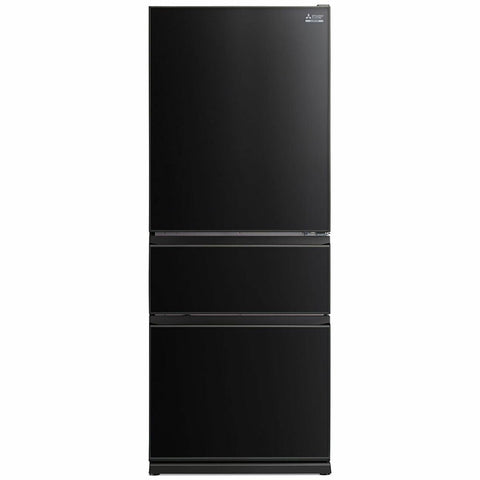Mitsubishi Electric 450L Bottom Mount Fridge - Black Glass, Automatic Ice Maker - MR-CGX450ER-GBK-A