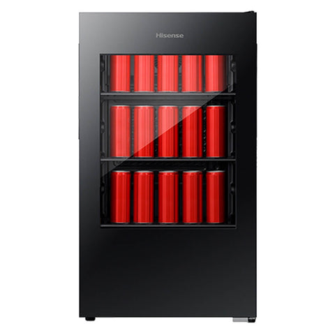 Hisense 91L Beverage Centre - Black Glass, Total NoFrost, Reversible Door, 2 Star Rating - HRBC113