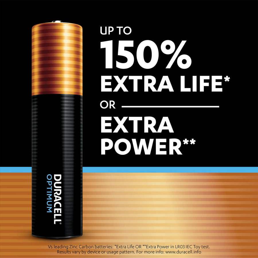 Duracell Optimum AAA Alkaline Batteries 1.5V 4 Pack, 150% Extra Power