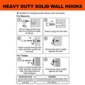 Everhang Picture Hanging Hook - 20kg - Steel - Heavy Duty - 12 Pack - SuperSaverAU - view 3