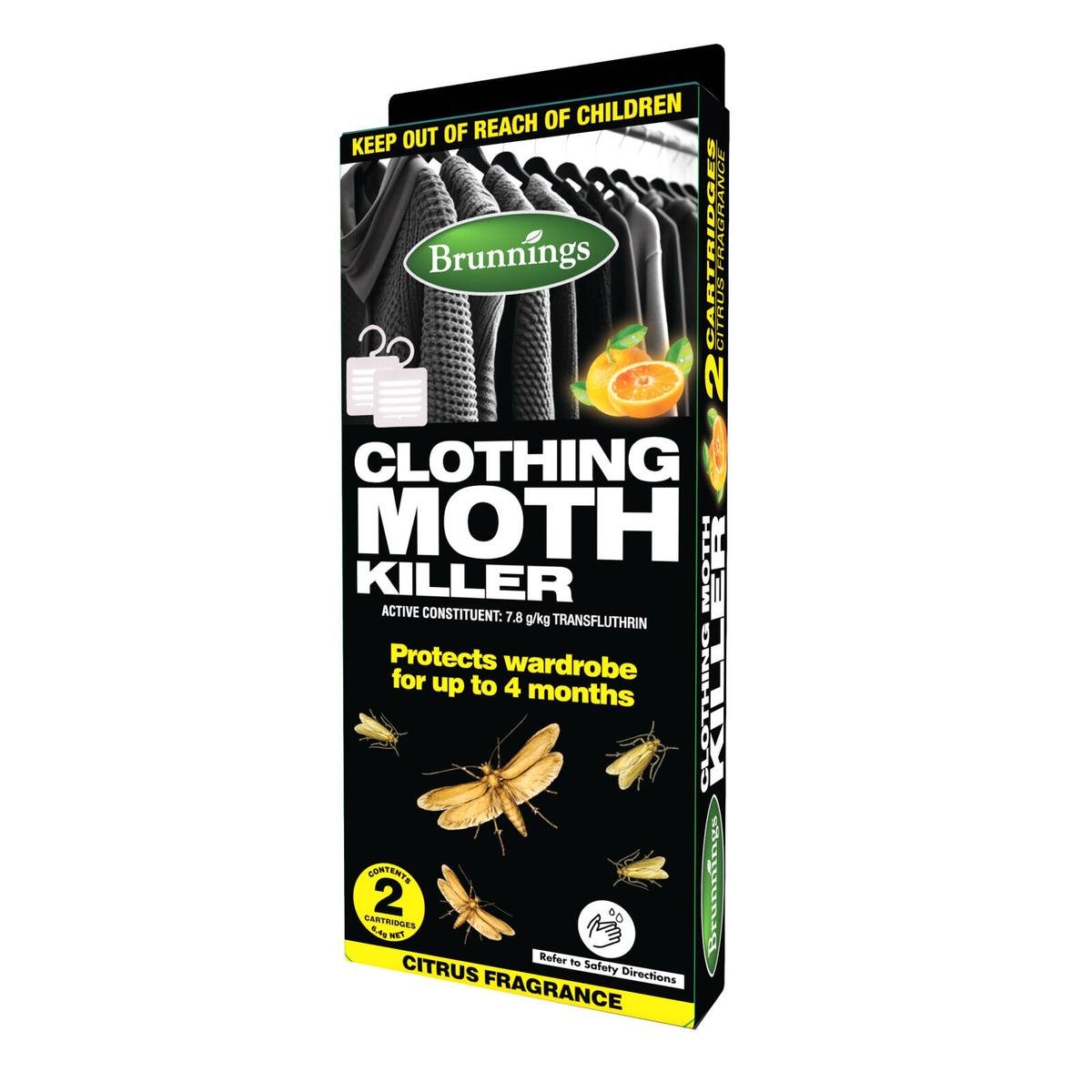 Brunnings Citrus Scented Moth Killer 2 Pack - 61mm x 145mm - Grey - 4 Month Protection - SuperSaverAU - view 1