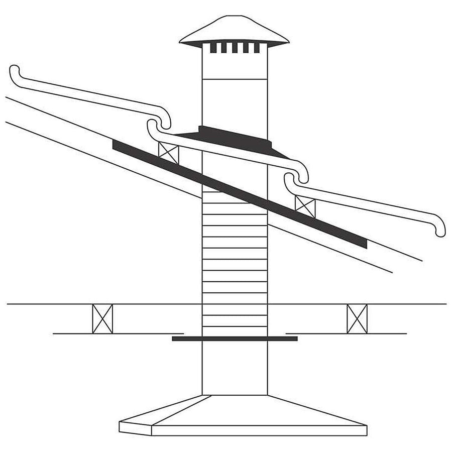 Abey 150mm Vertical Tiled Roof Ducting Kit - 3.4m Airflex, Cowl, Tile Roof Flashing, Ceiling Ring - RHVT6