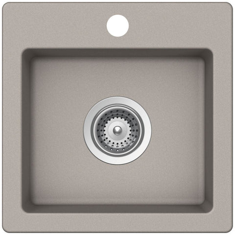 Abey Virtus Single Bowl Bar Sink - Cristalite Plus - Grey Charcoal - Top Mount - 25 Year Warranty - VN-100XSC