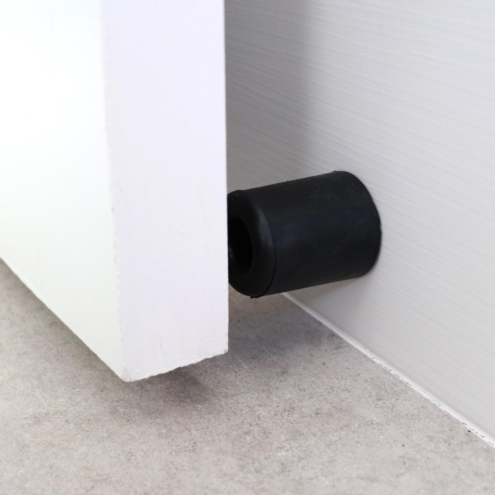 Adoored 36mm Black Round Rubber Door Stop
