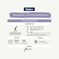 Dulux Ceiling White +PLUS Kitchen & Bathroom Paint 2L Flat Water-Based
