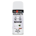 White Knight Squirts White Flat Spray Paint 310g - Solvent-Based Paint & Primer, Waterproof