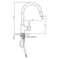Armando Vicario Gooseneck Side Lever Pull Out Kitchen Mixer Tap - Brushed Nickel, 6 Star - SK5-AV-BN-LF