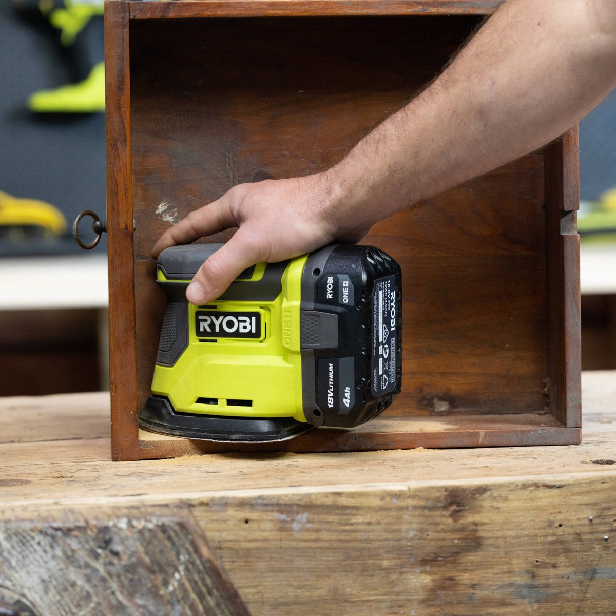 Ryobi 18V ONE+ Palm Sander Kit - 2.0Ah Battery - Compact Design - 161mm x 210mm x 250mm - SuperSaverAU - view 3