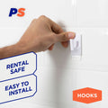 Permastik Medium Utility Hooks 6 Pack - 1kg Capacity - White - 110mm x 225mm - SuperSaverAU - view 3