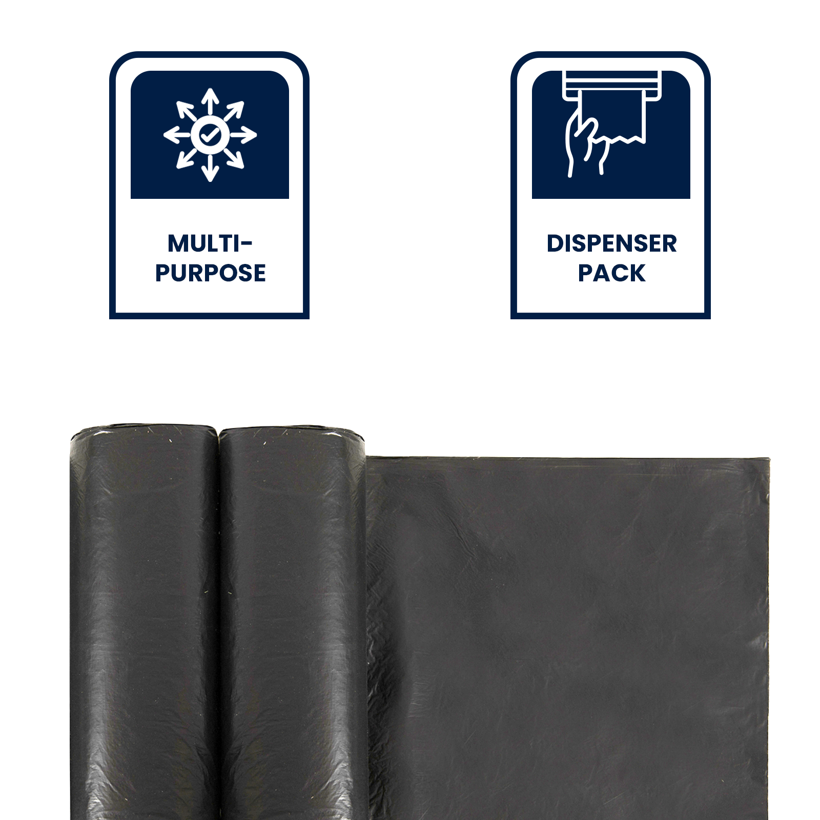 Grunt 60L 850 x 700mm Black Rubbish Bags 50 Pack