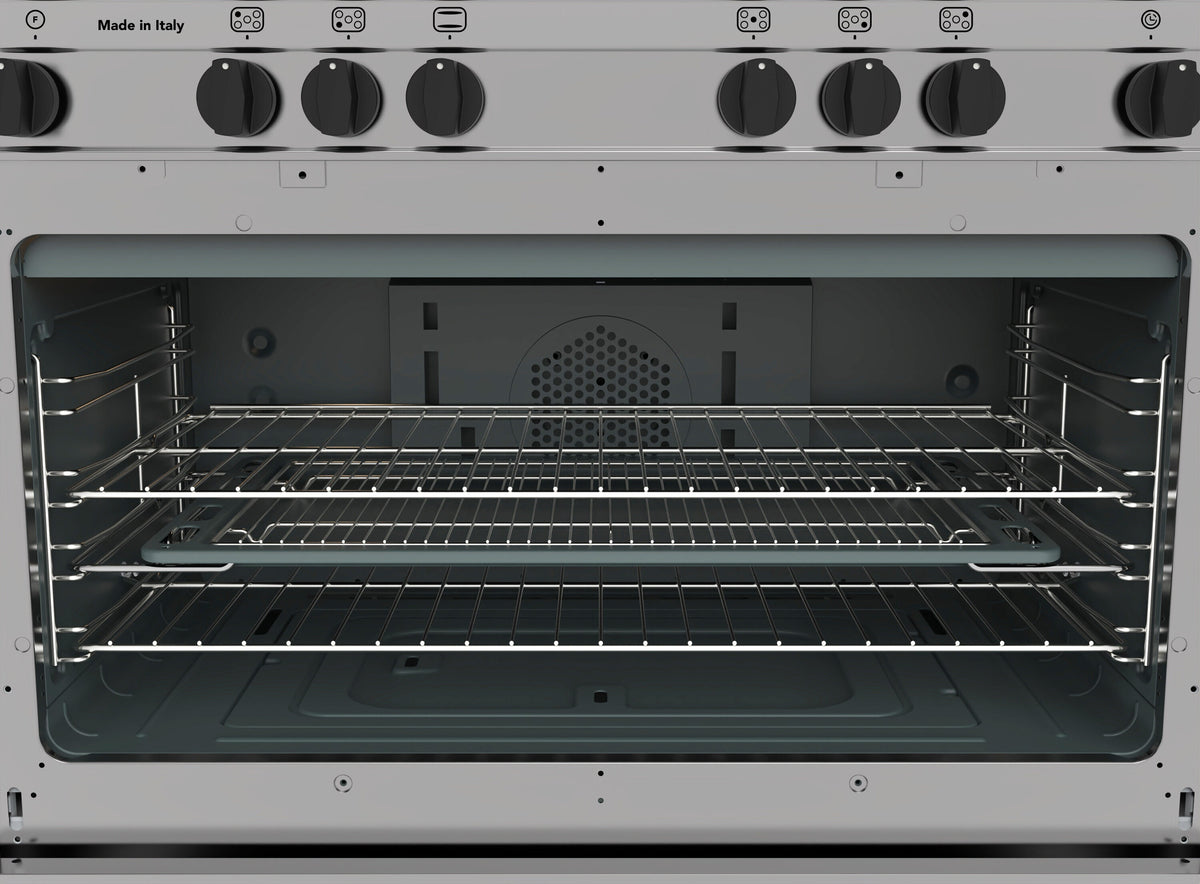 Glem Gas 90cm Gas Oven and Cooktop Freestanding Cooker 140L - Electric Grill, Wok Burner - GB965GG