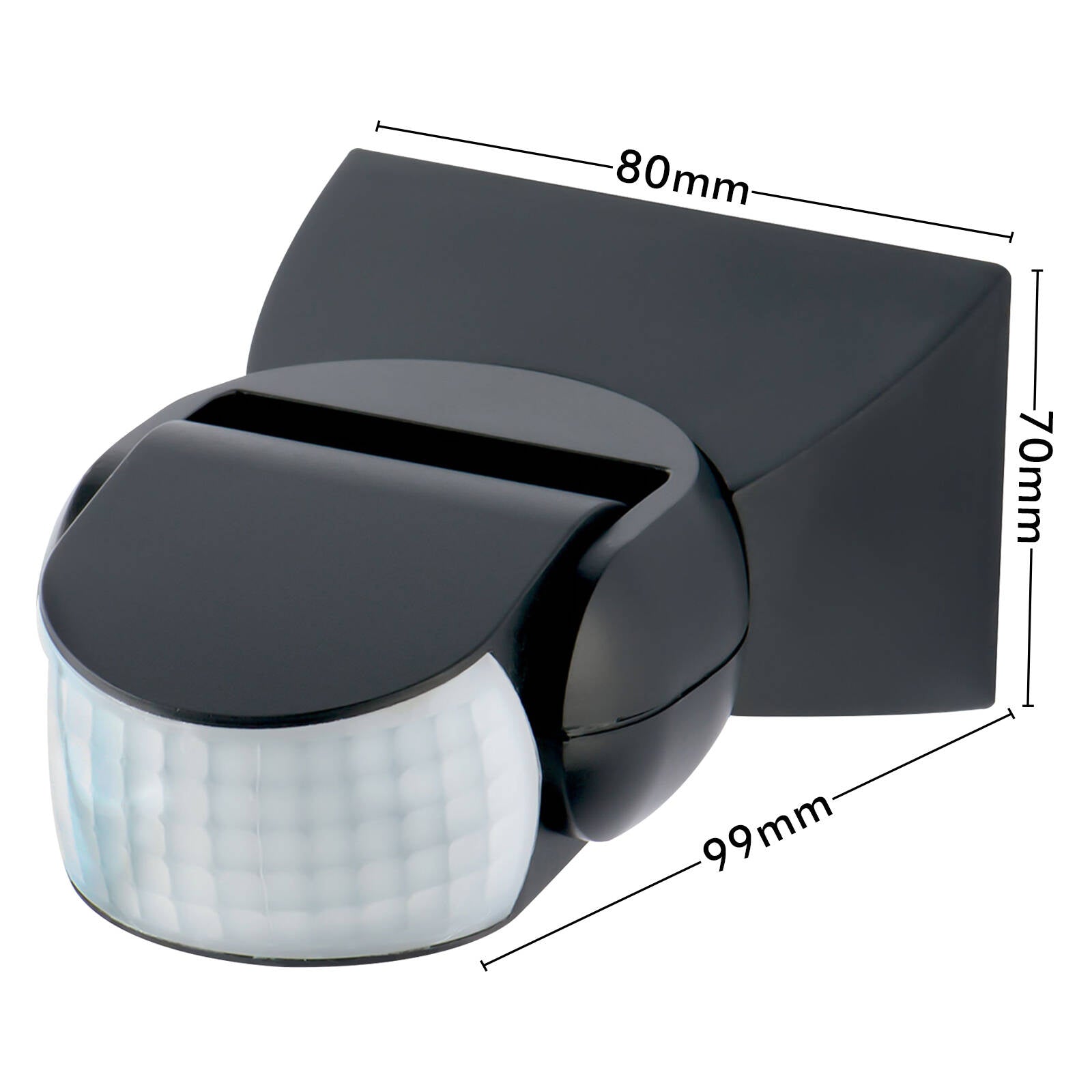 DETA 220V Black PIR Security Sensor 180 Degree 12m Indoor Outdoor DET101