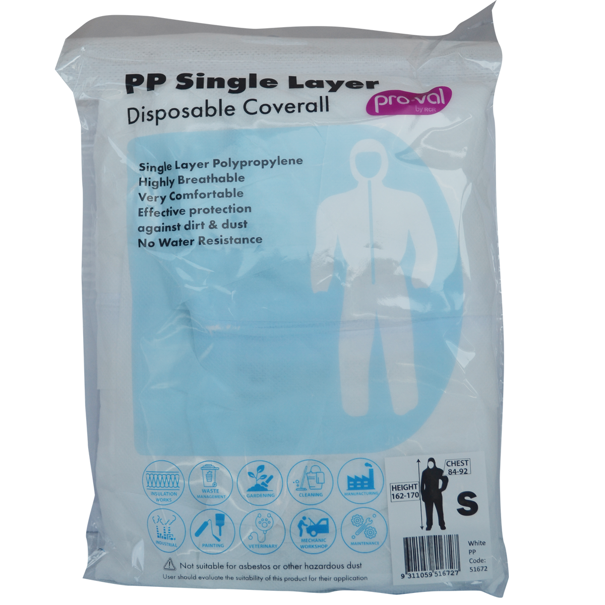 Pro Val Disposable Coverall Small - Lightweight Breathable Protection - SuperSaverAU - view 1