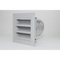 Pacific Air 150mm Round Aluminium Weatherproof Louvre Vent - Galvanised Steel Neck, Grey