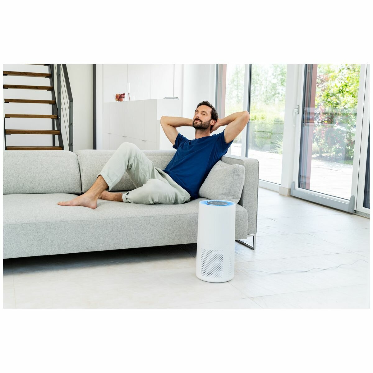 Beurer triple filter air purifier - smart sensor, UV light option, night mode, rooms up to 69m² - LR405