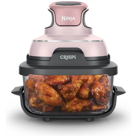 Ninja Crispi 4-in-1 Portable Glass Air Fryer - Pink Finish, Glass Bowl, Compact Size - FN101PKANZ