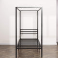 Zinus Patricia Single Metal Canopy Bed Frame in Black - Steel Frame, Underbed Storage - AU-CPBF-S