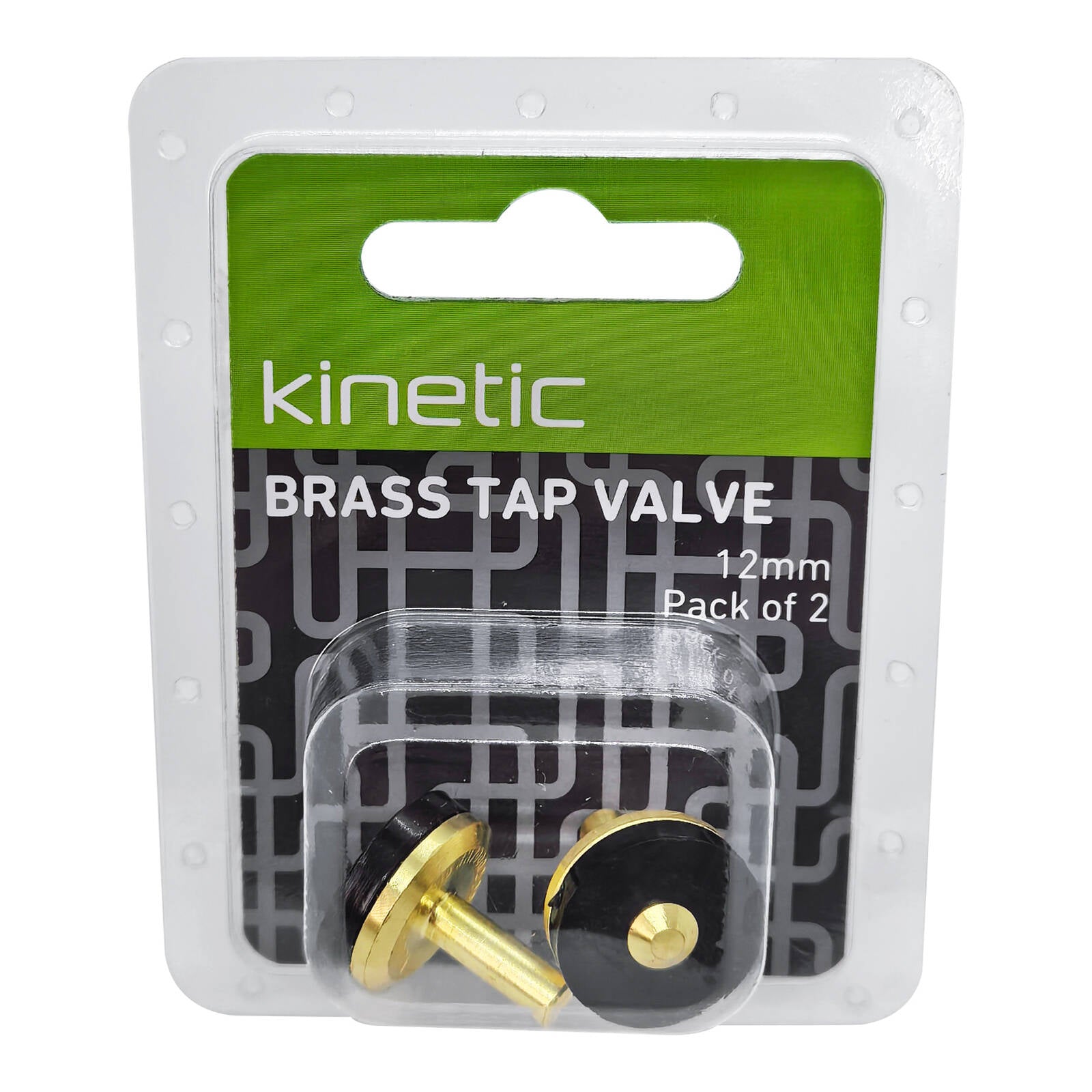 Kinetic 12mm Brass Tap Valve 2 Pack for Hot and Cold Water