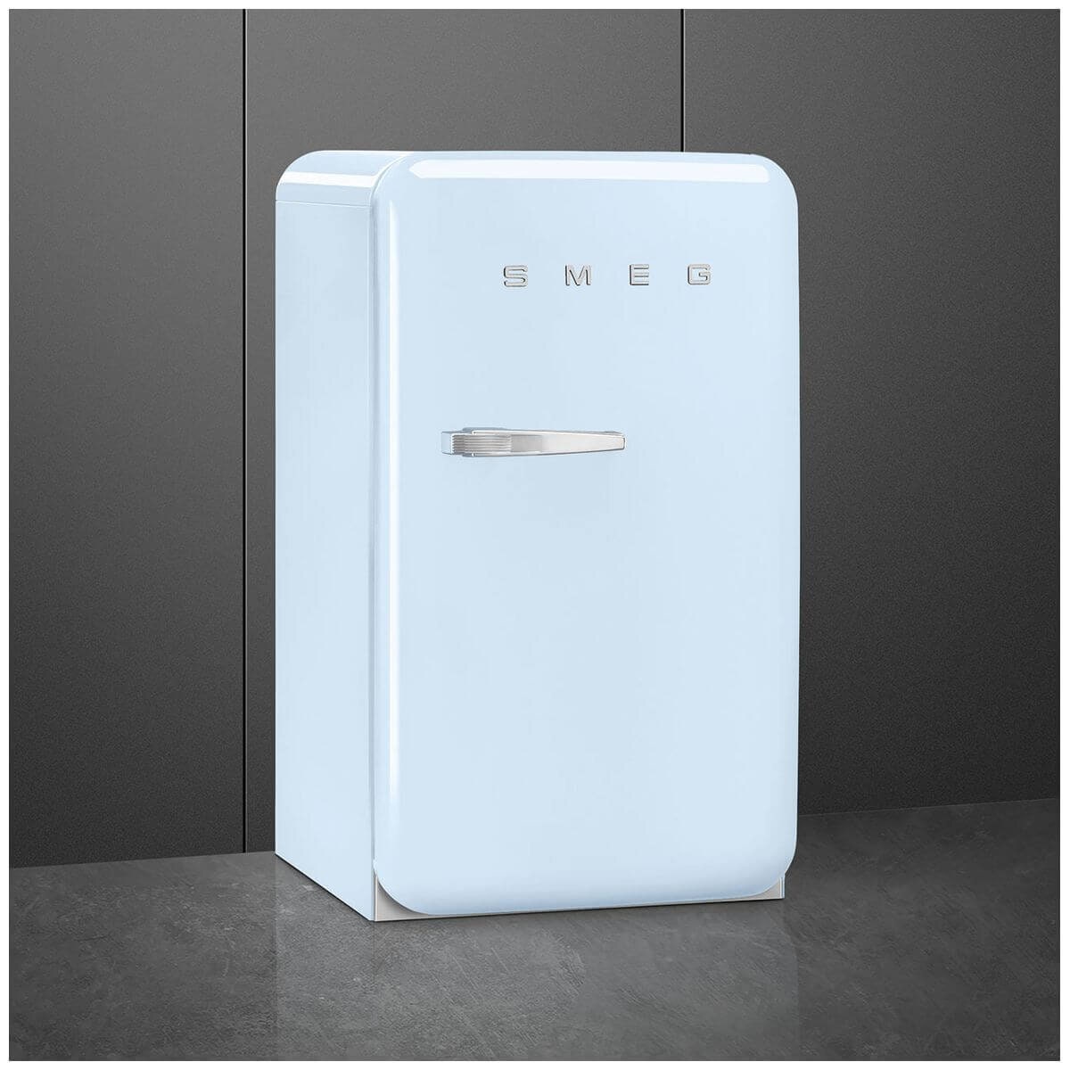 Smeg 50s Retro Style Happy 135L bar fridge - right hinge, pale blue, 6 star energy rating - FAB10HRPB6