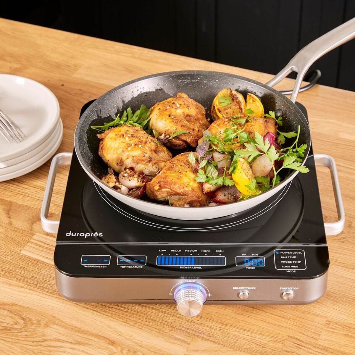 Durapres Inducto Go portable induction cooktop - 18 temperature settings, four heating modes - DPDIH700