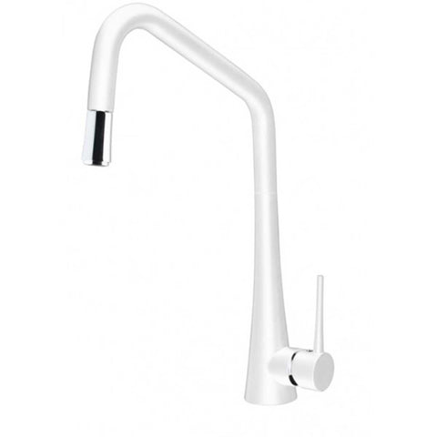 Armando Vicario Tink Pull Out Kitchen Mixer Tap - White, 4 Star WELS, Side Lever - TINKD-W