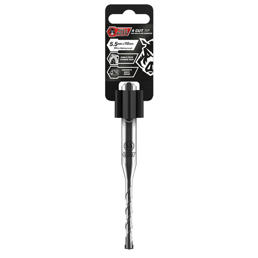 Full Boar 5.5 x 110mm 4 Cut SDS-Plus Masonry Drill Bit