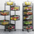 SOGA Square Kitchen Shelves - Black Carbon Steel - 10kg Per Shelf - Foldable - 9357641023587