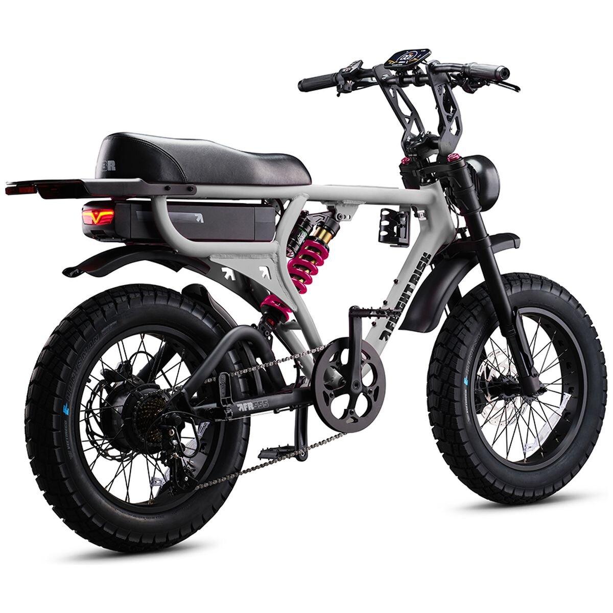 Flight Risk FR555 full-frame electric bike - 1000W motor, 52V 25Ah battery, Silver - FR-555SILVER