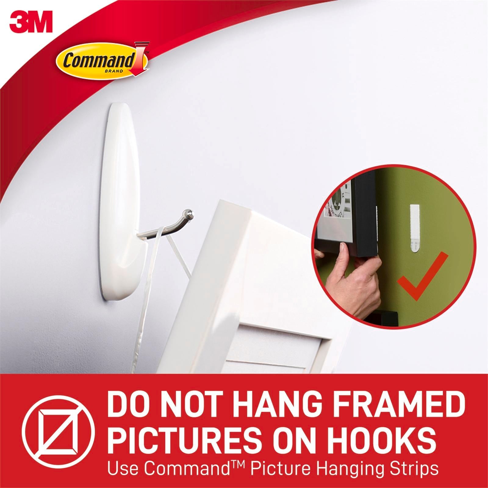 Command Large White Adhesive Wire Hook, Damage-Free - 1 Pack