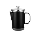 1L Stainless Steel French Press Coffee Maker Portable Camping Plunger Pot - Black