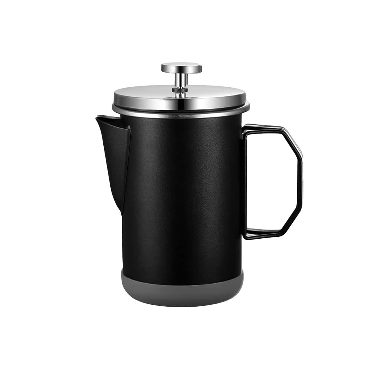 1L Stainless Steel French Press Coffee Maker Portable Camping Plunger Pot - Black