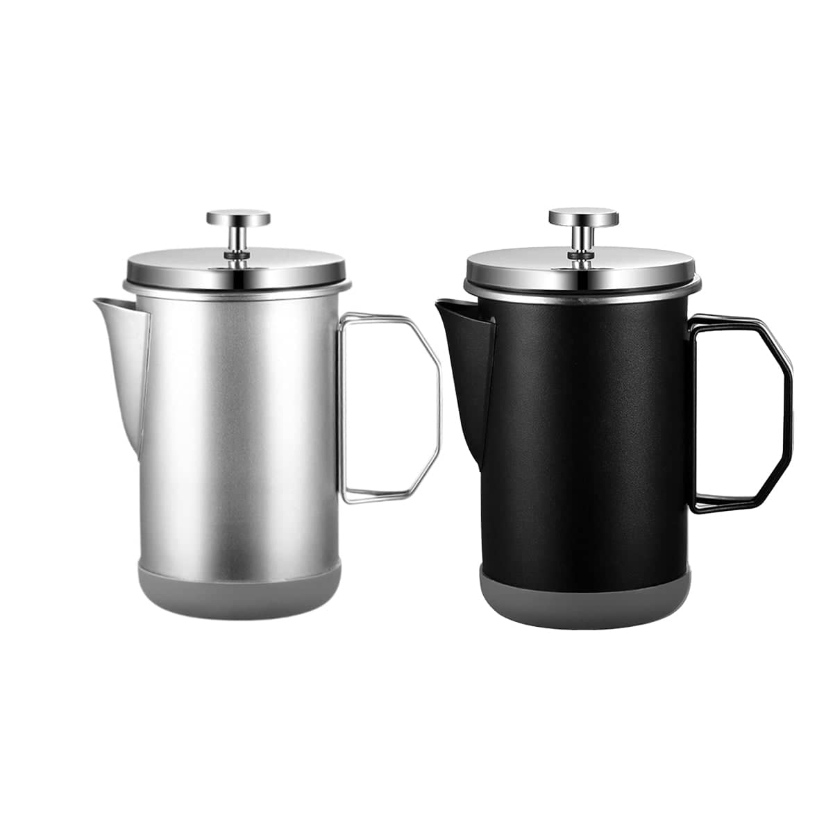 1L Stainless Steel French Press Coffee Maker Portable Camping Plunger Pot - Black - view 3
