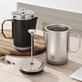 1L Stainless Steel French Press Coffee Maker Portable Camping Plunger Pot - Black - view 5