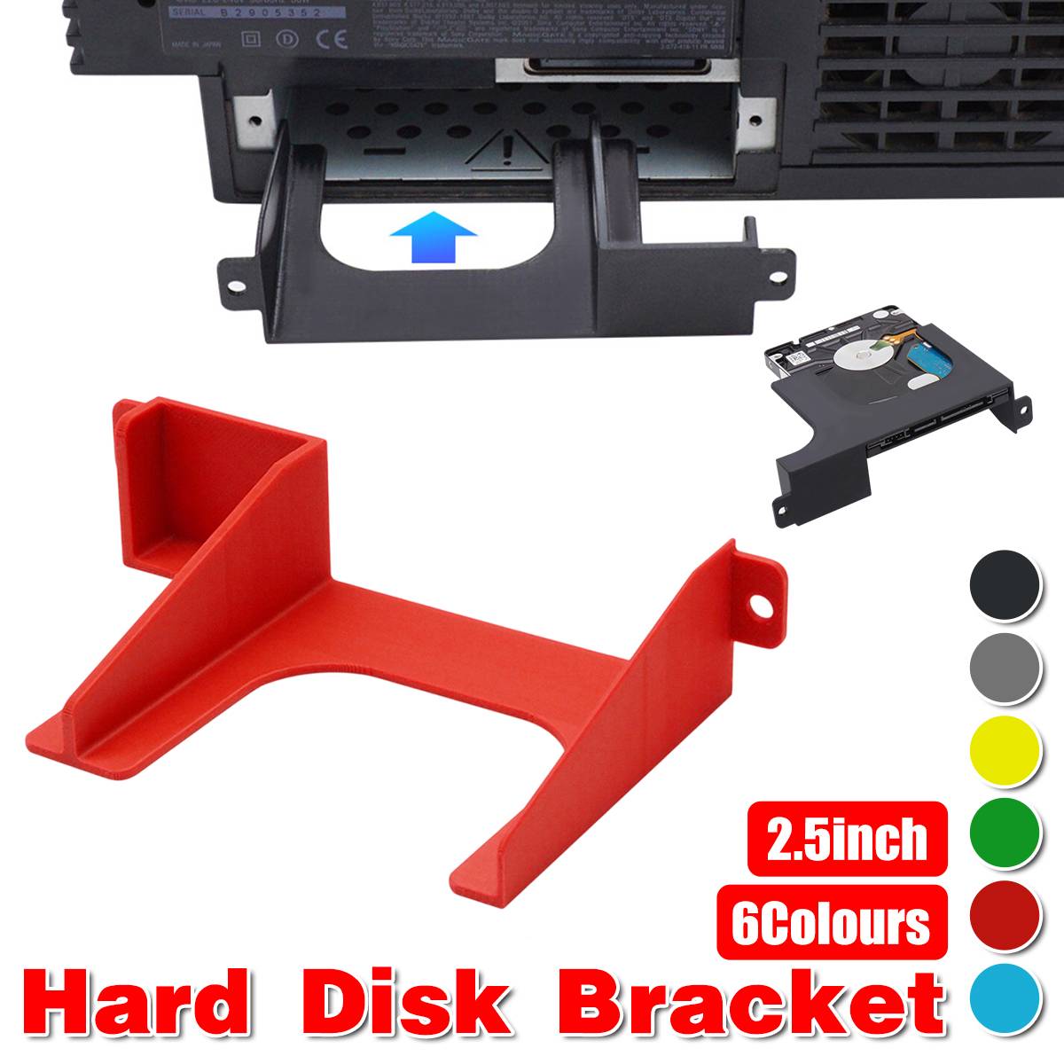 2.5 Inch (6.4 cm) Hard Drive Mounting Bracket for PS2 SCPH 30000 and 50000 - Red - view 2